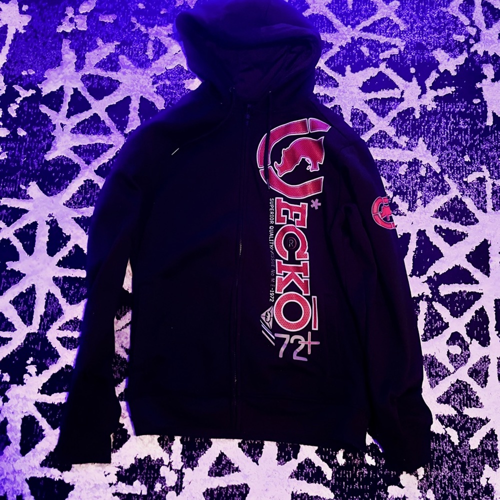 ecko zip up hoodie,red and black